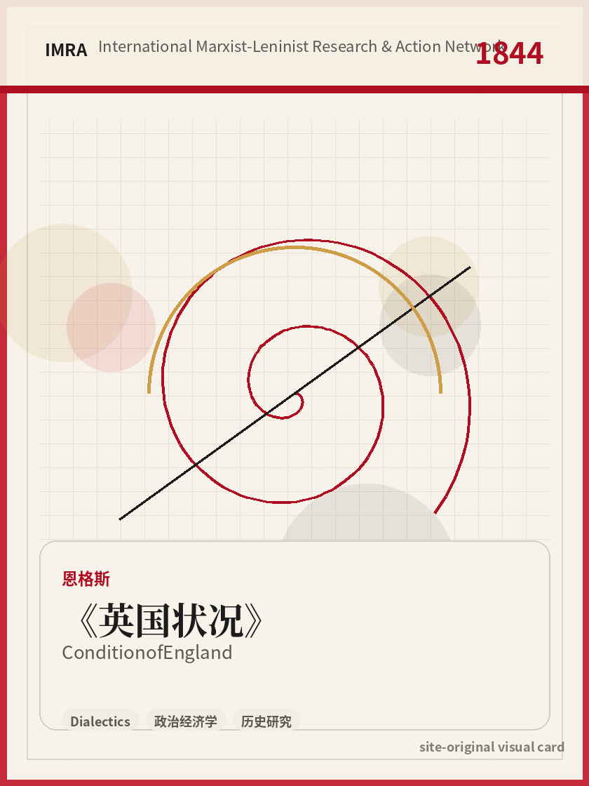 英国状况 站内资料视觉卡，包含作者、年份和主题意象。 / Condition of England site-generated reference visual card with author, year, and thematic imagery.