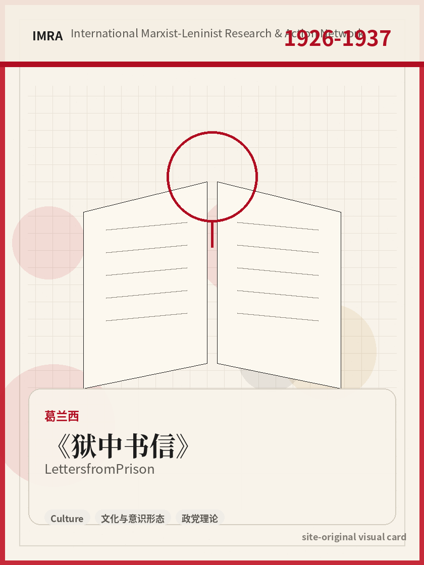 狱中书信 站内资料视觉卡，包含作者、年份和主题意象。 / Letters from Prison site-generated reference visual card with author, year, and thematic imagery.
