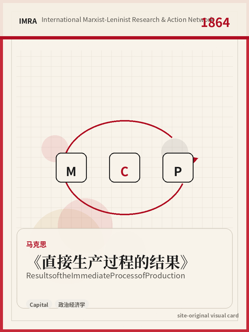 直接生产过程的结果 站内资料视觉卡，包含作者、年份和主题意象。 / Results of the Immediate Process of Production site-generated reference visual card with author, year, and thematic imagery.
