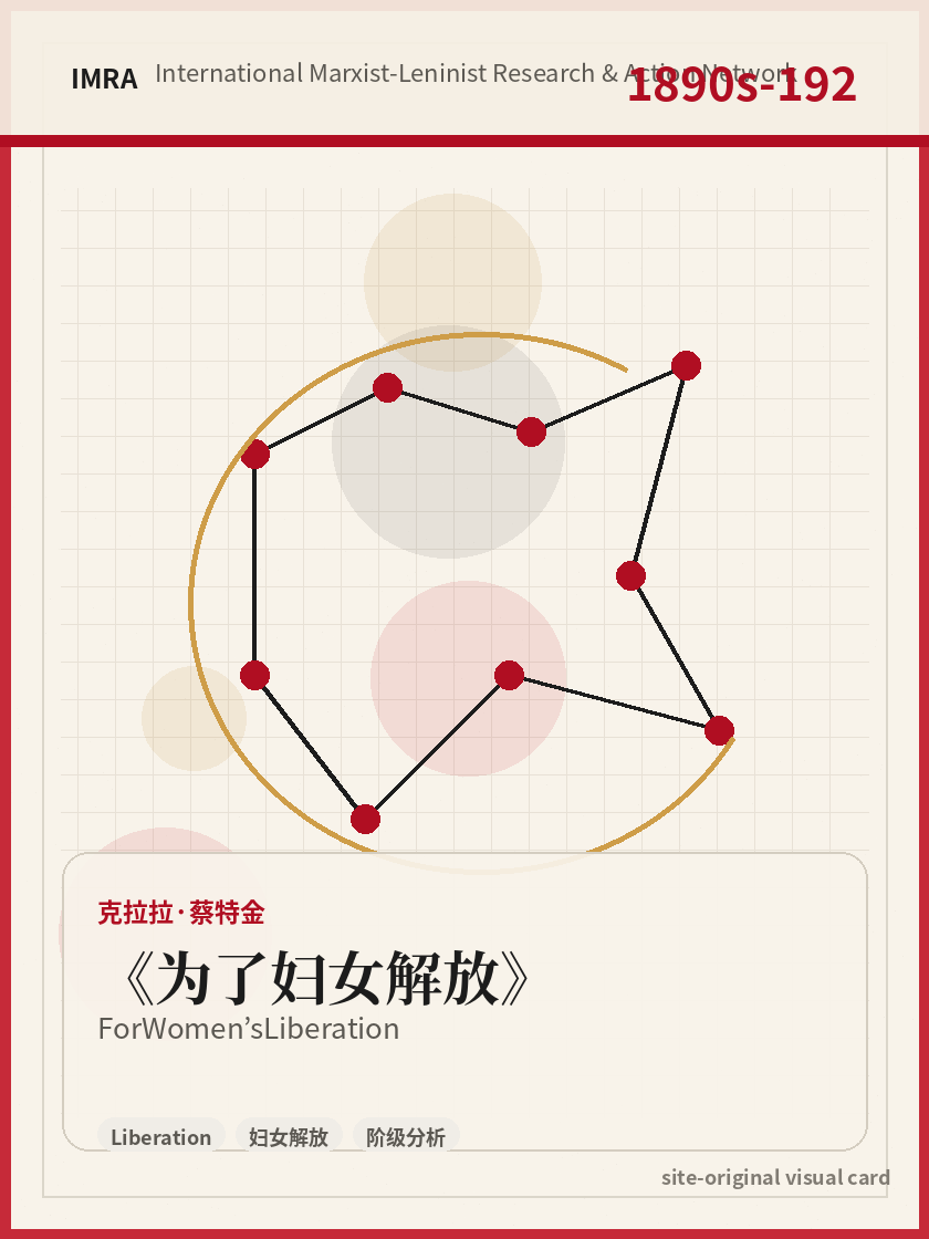 为了妇女解放 站内资料视觉卡，包含作者、年份和主题意象。 / For Women’s Liberation site-generated reference visual card with author, year, and thematic imagery.